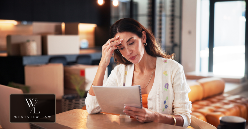 Legal fee calculation with documents and calculator