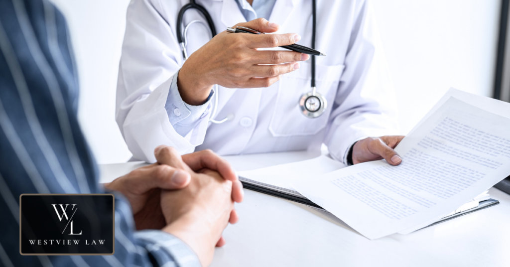 Patient discussing a serious health condition with a healthcare provider