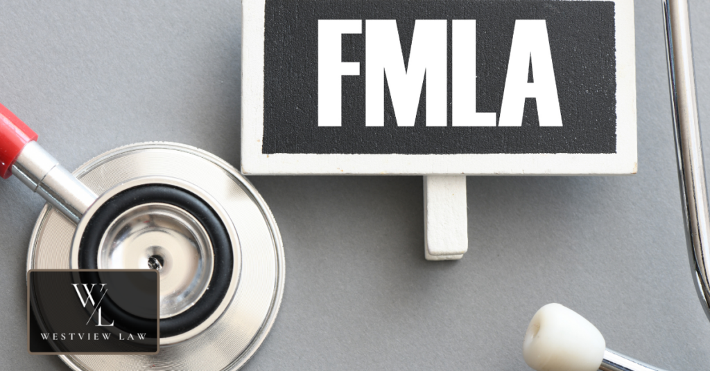 FMLA Medical Leave Qualifications FMLA sign with a stethoscope representing medical qualifications for intermittent family and medical leave