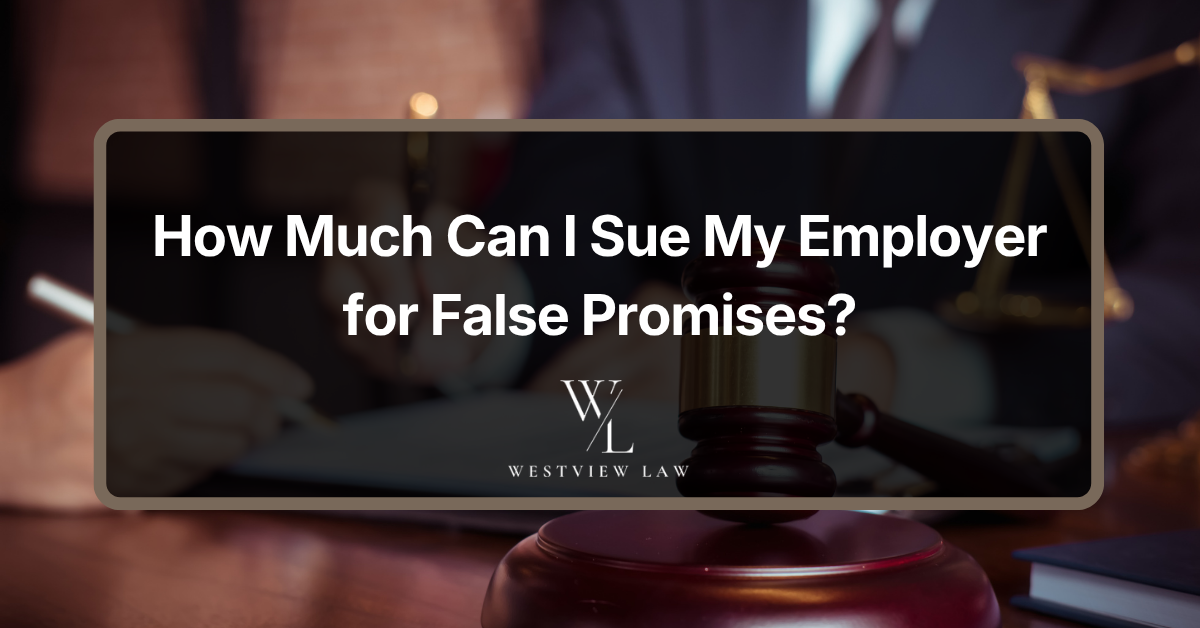 Judge’s gavel representing a lawsuit against an employer for false promises.
